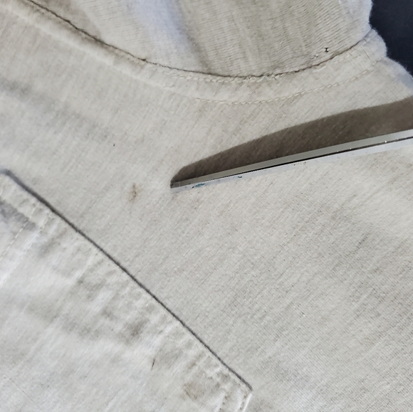 Smith's Workwear Henley Shirt Mens 2XL Cream Short Sleeve Pocket Workwear Tee - Picture 7 of 8